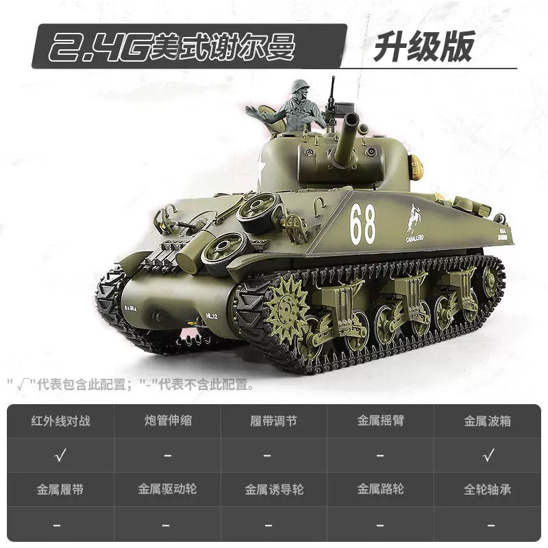 美國（謝爾曼M4A3）1/16遙控坦克車