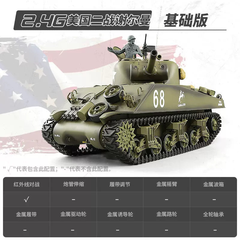 美國（謝爾曼M4A3）1/16遙控坦克車
