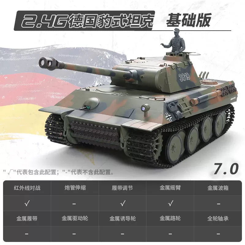 德國（豹式）1/16中型遙控坦克車