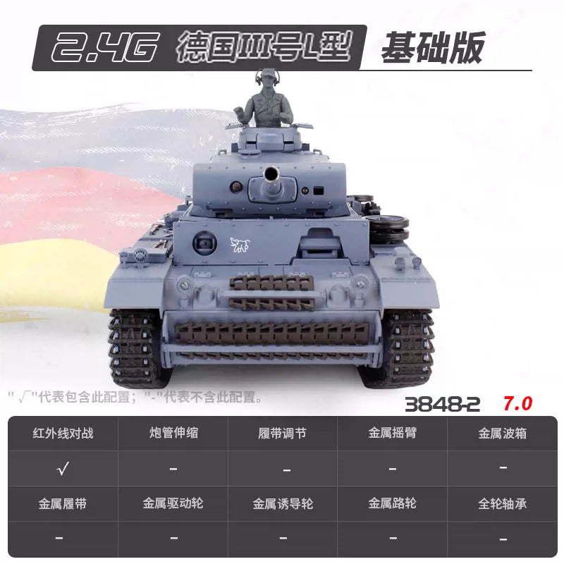 德國（III號L型）1/16中型遙控坦克車