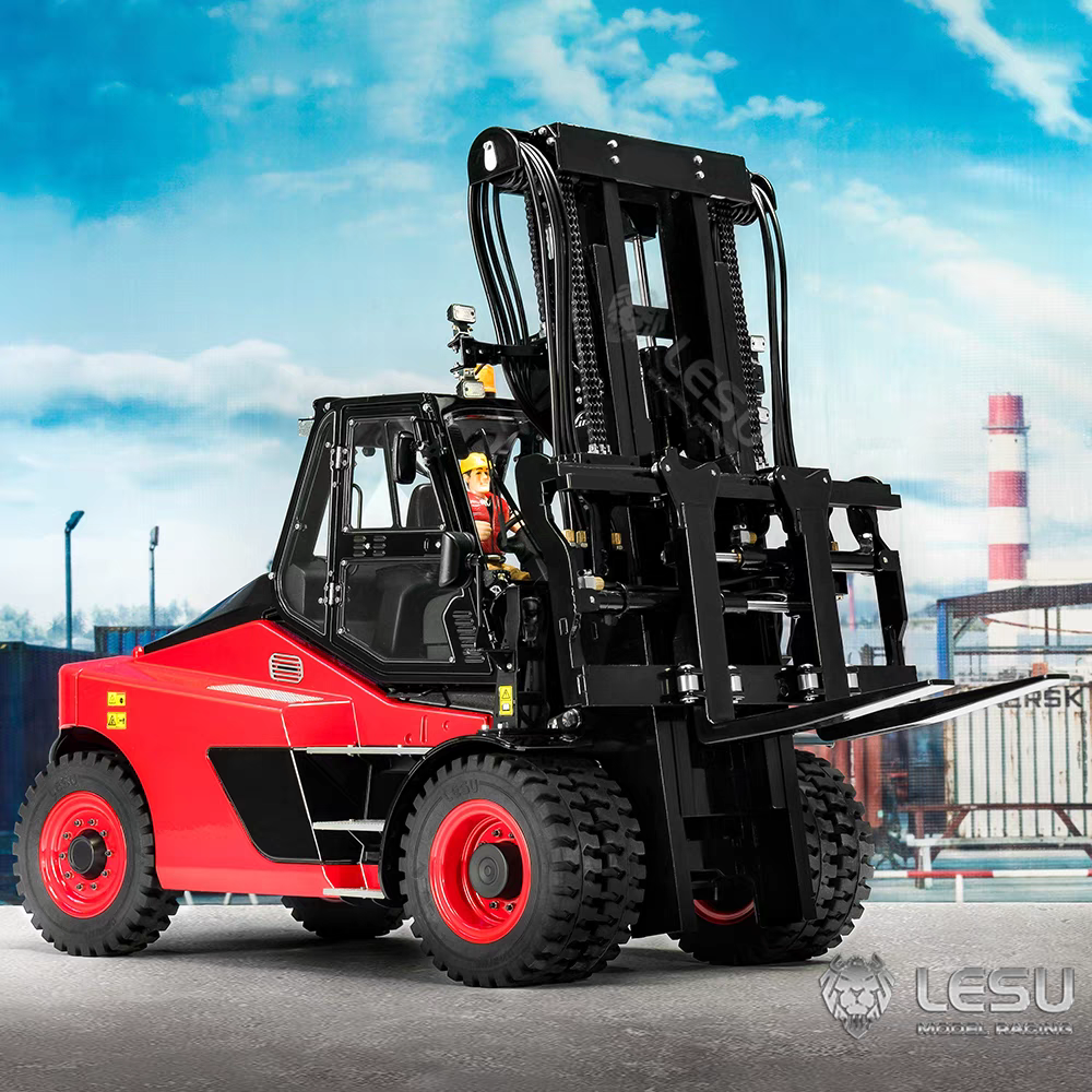 （金屬外殼CNC製作）1/14遙控六路閥液壓重型叉車