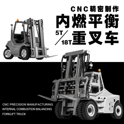 （大小叉車套裝）1/14遙控全金屬CNC液壓升降叉車